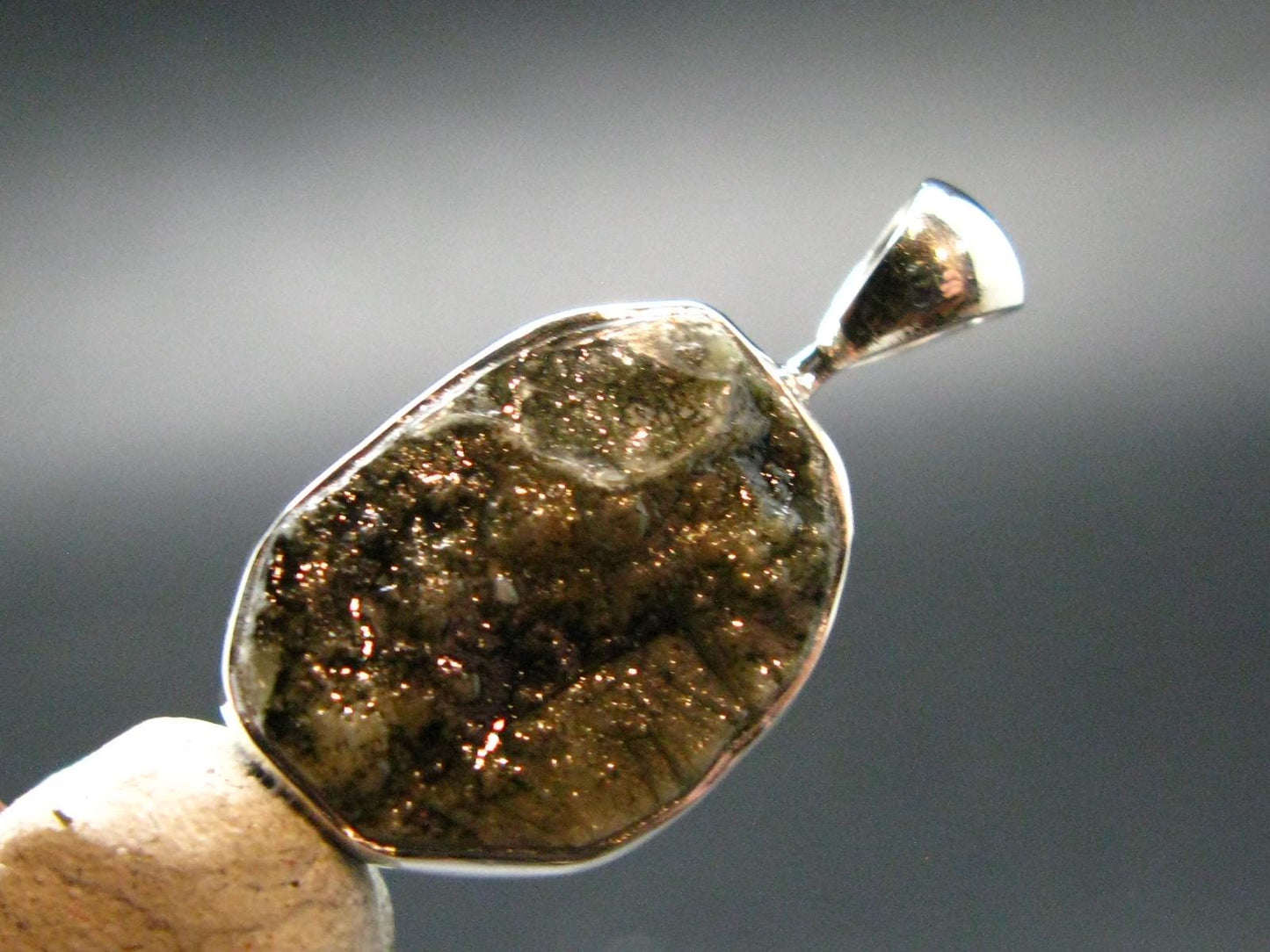 Phenakite Phenacite Crystal Silver Pendant From Brazil - 1.1" - 3.18 Grams