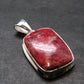 Thulite Silver Plated Pendant From Norway - 1.4" - 6.0 Grams