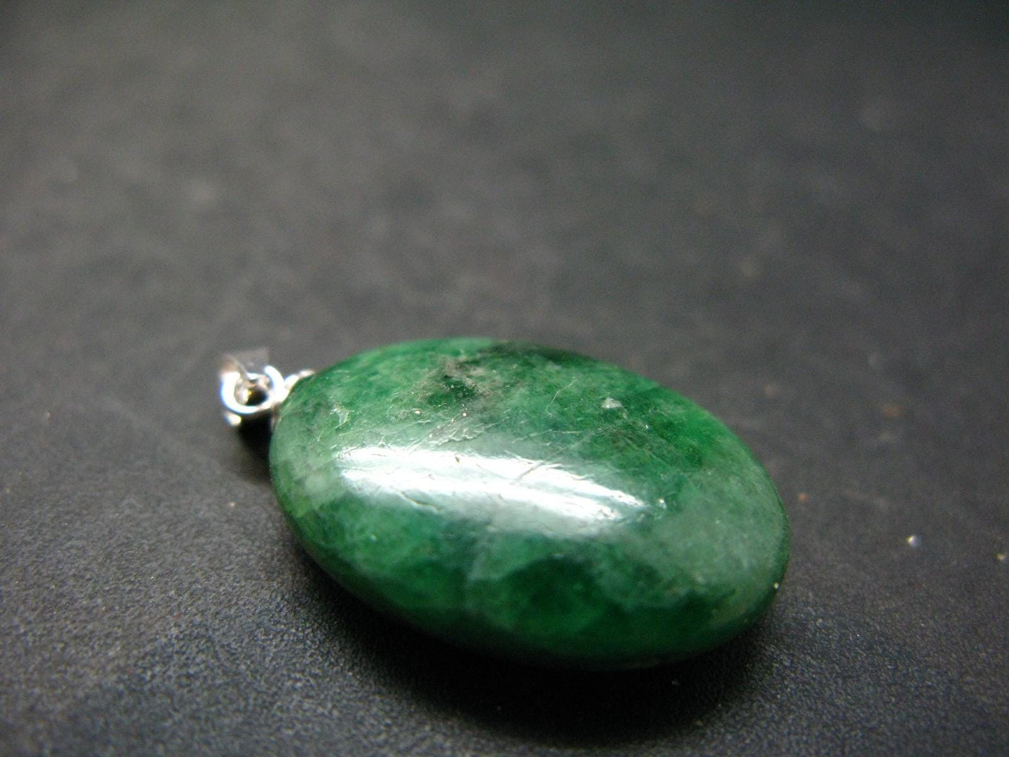Tsavorite Gem Green Garnet Sterling Silver Pendant From Tanzania - 1.1" - 5.11 Grams
