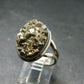 Large Raw Pyrite Silver Ring From Peru - 8.13 Grams - Size 8.25