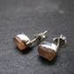 Hessonite Garnet Silver Stud Earrings From Canada - 0.6" - 1.55 Grams