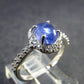 Gem Terminated Blue Tanzanite Silver Ring from Tanzania - 1.94 Grams - Size 5.5