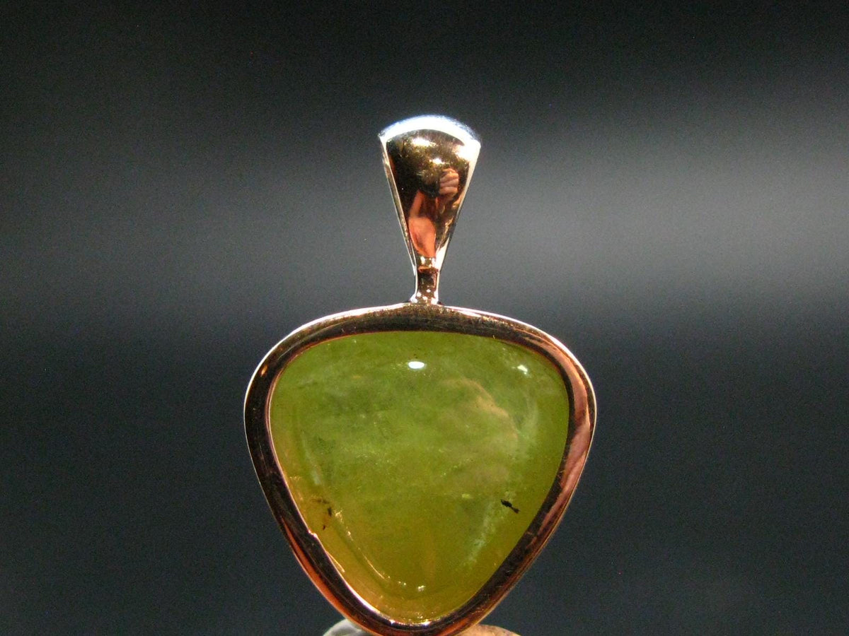Rare Titanite Sphene Crystal Silver Pendant From Tanzania - 0.9" - 3.29 Grams