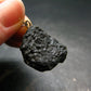 Tibetan Black Tektite Silver Pendant From Tibet - 1.2" - 4.60 Grams