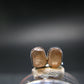 Hessonite Garnet Silver Stud Earrings From Canada - 0.6" - 1.55 Grams