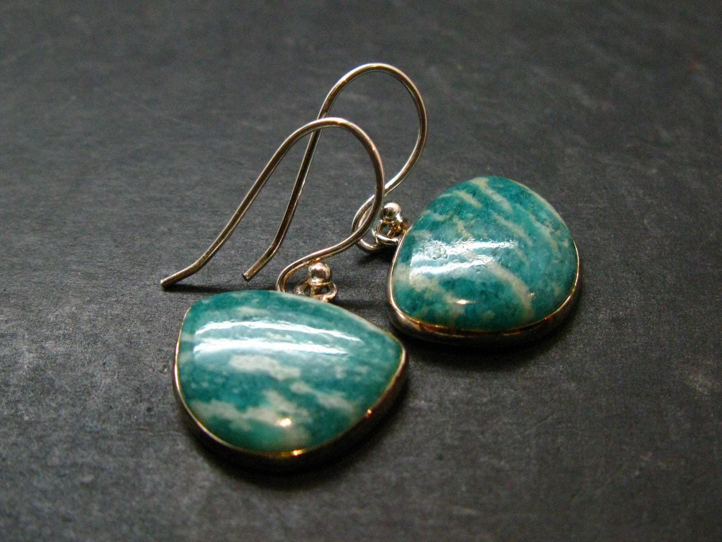 Amazonite Silver Earrings from Russia - 4.59 Grams