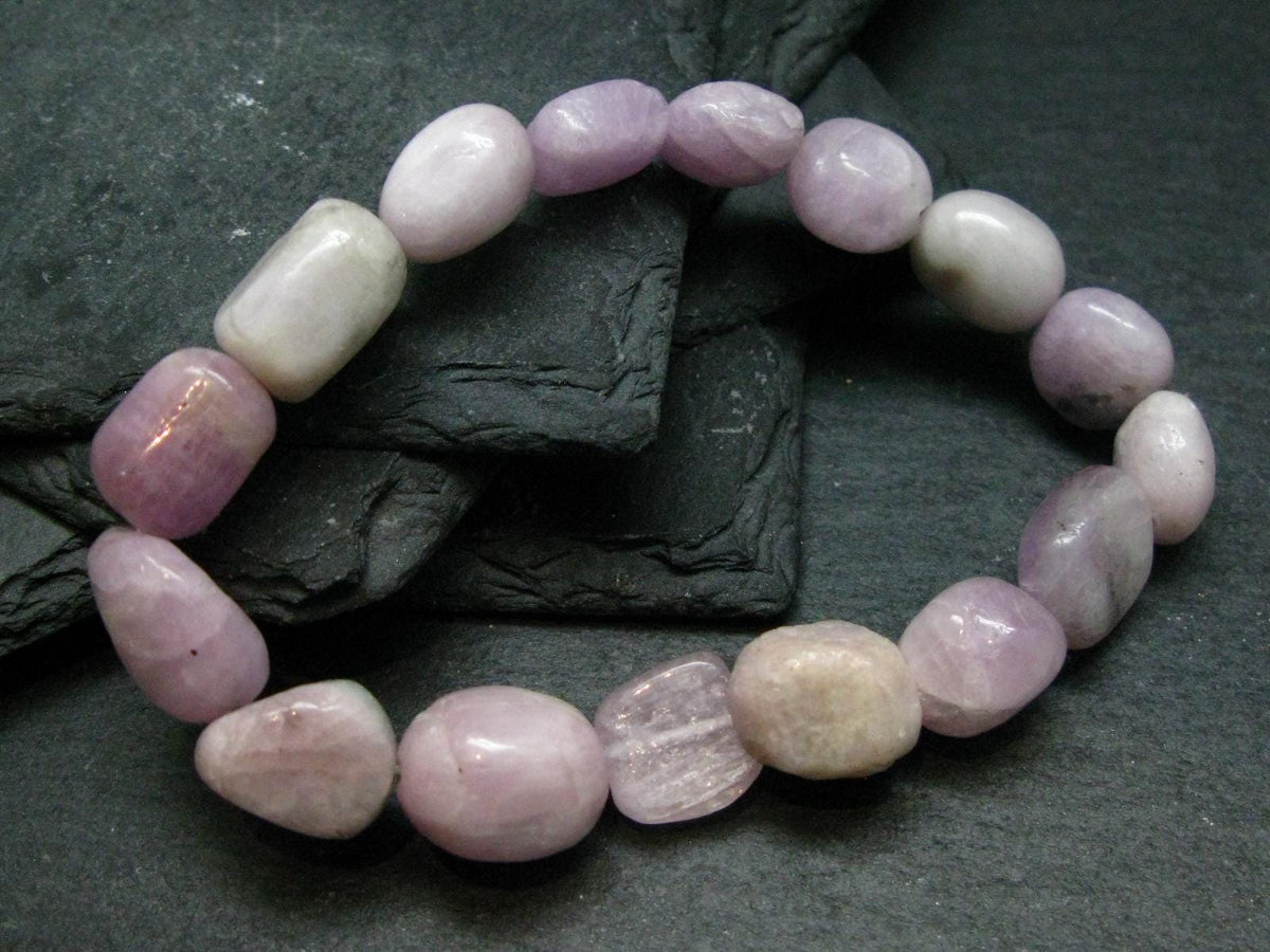 Kunzite Spodumene Genuine Bracelet ~ 7 Inches ~ 12mm Tumbled Beads