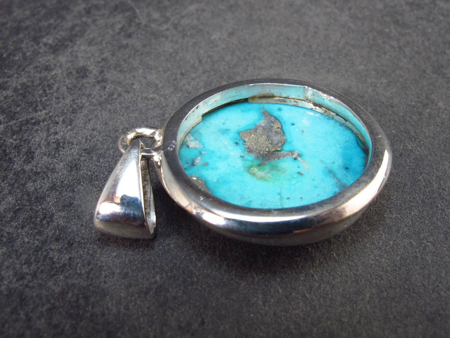 Turquoise Silver Pendant - 1.3" - 5.93 Grams