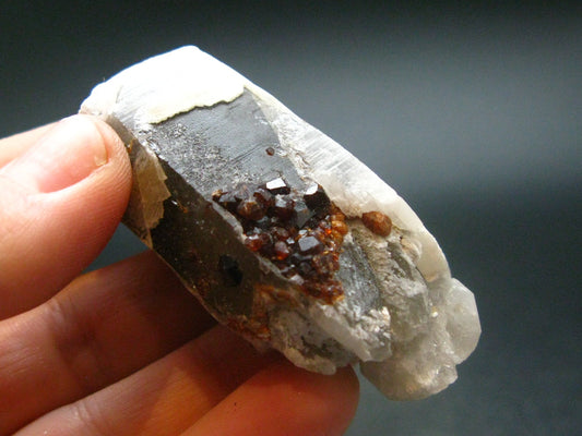 Spessartine Spessartite Garnet On Smoky Quartz Crystal From China - 2.2" - 51.47 Grams
