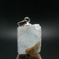 Aquamarine Gem Sterling Silver Pendant From Brazil - 0.8" - 2.81 Grams