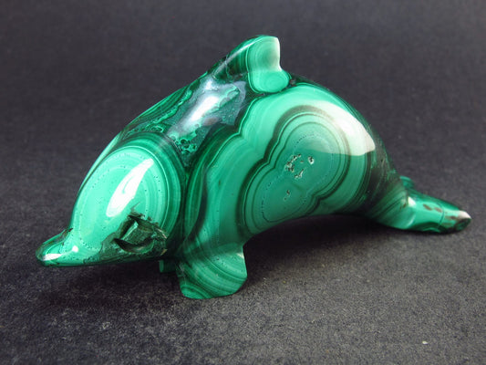 Malachite Dolphin Carving From Congo - 3.0" - 63.5 Grams