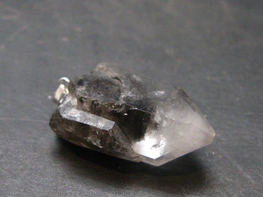 Nice Terminated Tibetan Black Quartz Pendant from Tibet - 1.4" - 9.7 Grams