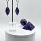 Charoite & Sterling Silver Marquise Earrings - 13.37 Grams