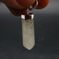 Gem Libyan Desert Glass Tektite Pendant Sterling Silver from Libya - 1.3" - 2.57 Grams