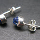 Deep Blue Azurite Crystal Stud Earrings In Sterling Silver From Mexico