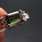 Moldavite Tektite Silver Ring from Czech Republic - Size 8.75 - 2.95 Grams