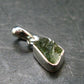 Gem Moldavite Tektite SS Pendant From Czech Republic - 0.7" - 1.0 Grams