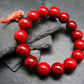 Red Coral Genuine Bracelet ~ 7 Inches ~ 13mm Round Beads