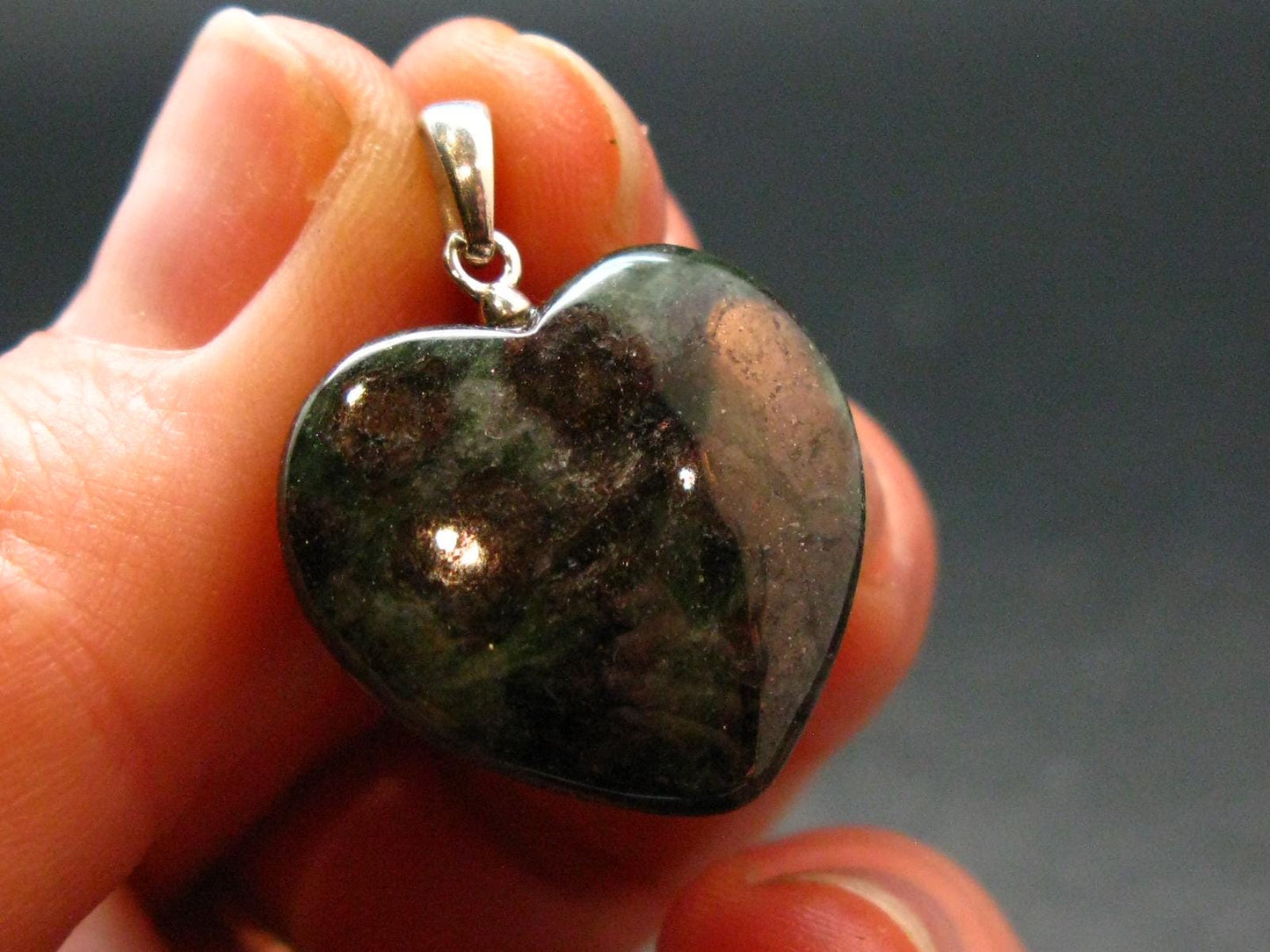 Rare Eclogite Heart Pendant From Norway - 1.0" - 4.07 Grams