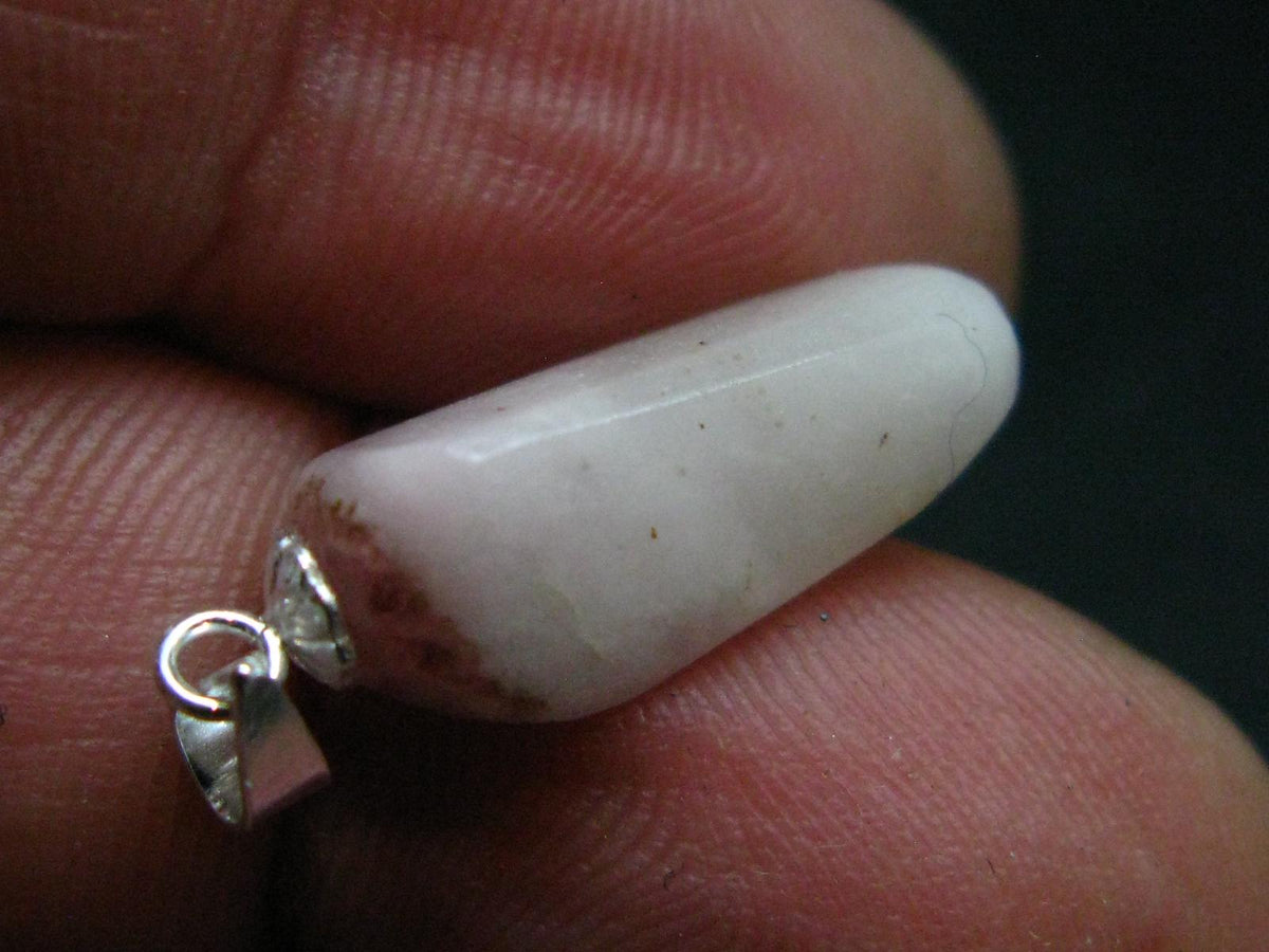 Rare Pink Tugtupite Sterling Silver Pendant From Greenland - 0.8" - 1.53 Grams