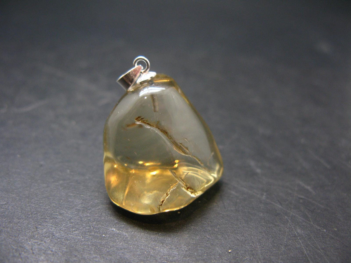 Bytownite Golden Labradorite Silver Pendant From Mexico - 1.1"