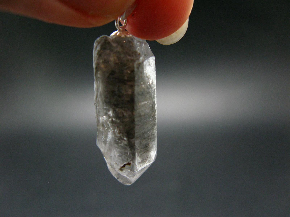 Nice Terminated Tibetan Black Quartz Pendant from Tibet - 1.4" - 4.69 Grams