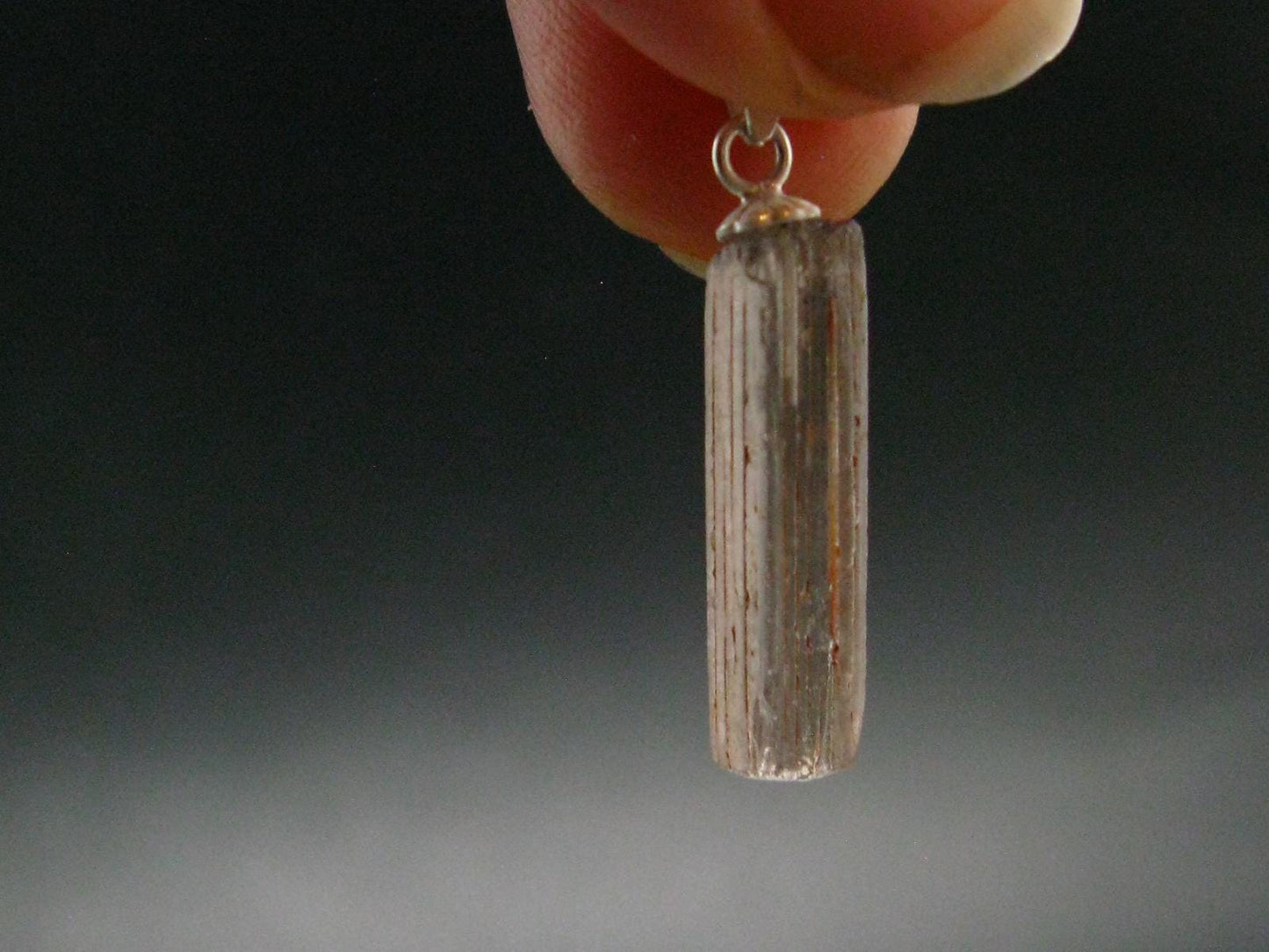 Purple Scapolite Pendant in SS From Afghanistan - 1.1" - 1.03 Grams