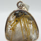 Natural Rutilated Quartz Pendant in Sterling Silver – Golden Needle Inclusion Gemstone