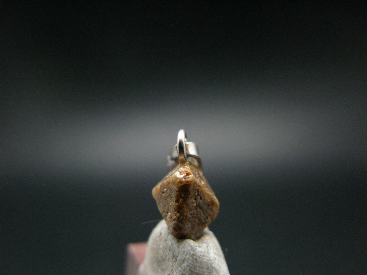 Rare Zircon Crystal Silver Pendant From Tanzania - 0.7" - 1.06 Grams