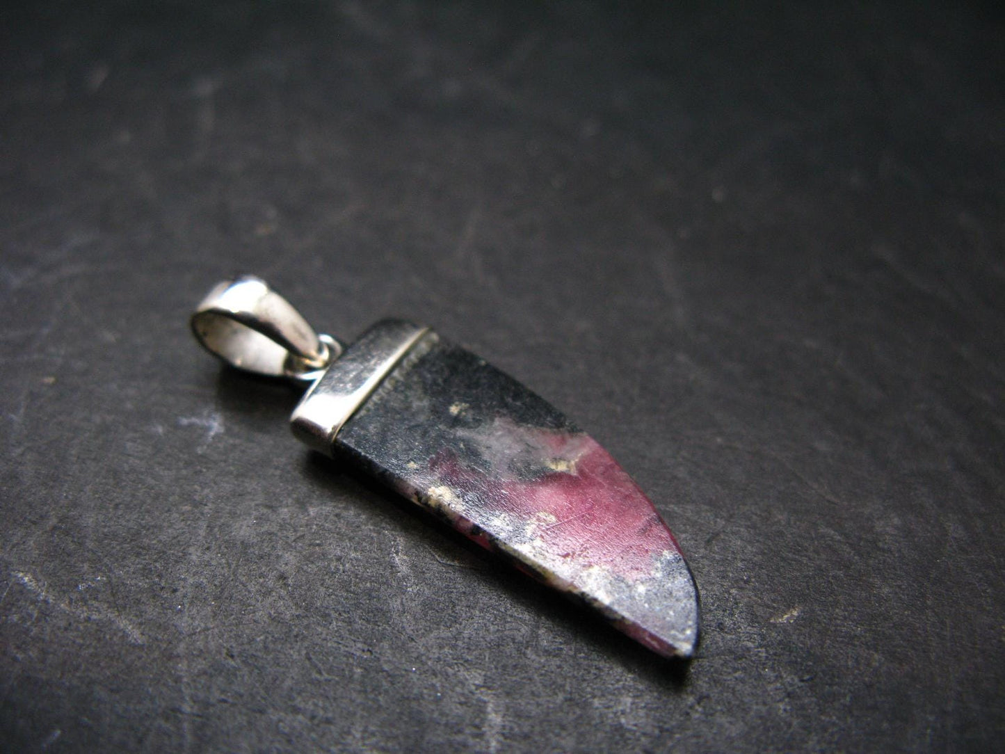 Rare Pink Tugtupite Sterling Silver Pendant From Greenland - 1.5" - 2.47 Grams