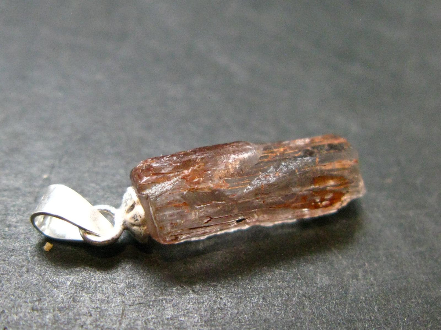 Purple Scapolite Pendant in SS From Afghanistan - 0.9" - 0.97 Grams