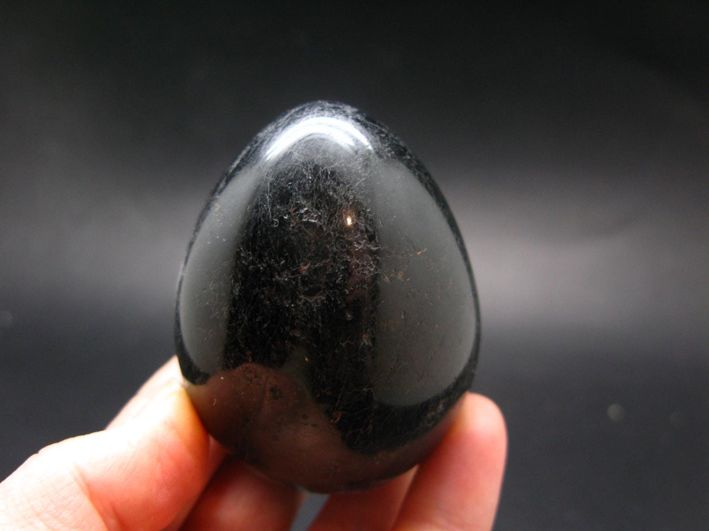 Black Tourmaline Schorl 2.3" Egg From Brazil - 201.24 Grams