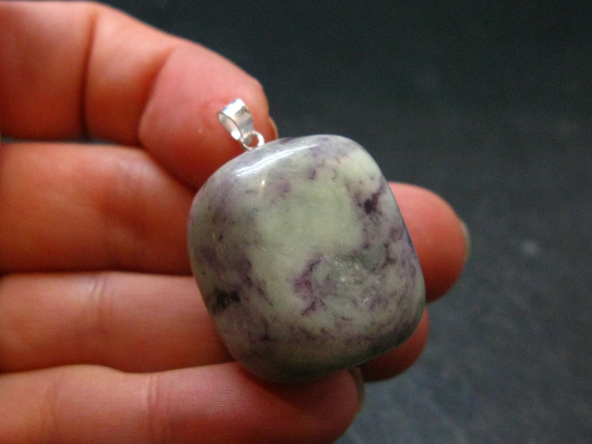 Very Rare Kammererite Chrome Clinochlore Silver Pendant from Turkey - 1.3"