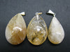 Merchant Stone!! Lot of 3 Natural Yellow Citrine Pendants from Brazil