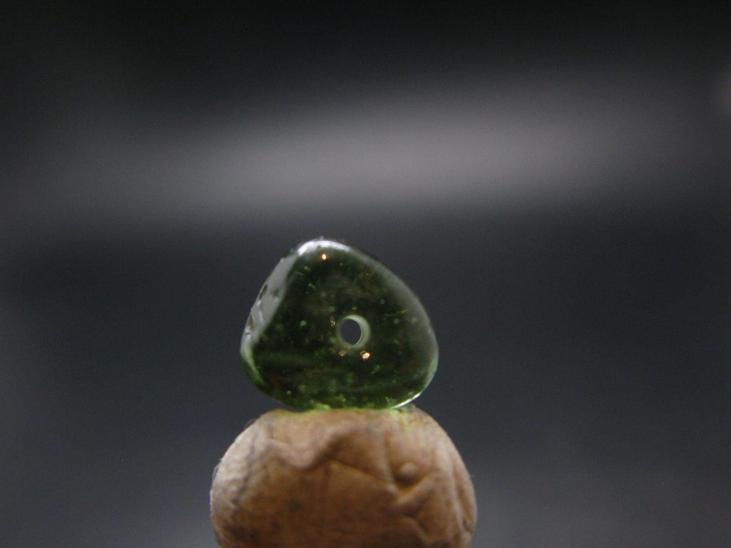 Moldavite Tektite Tumbled Bead from Czech Republic - 9 mm - 3.80 Carats