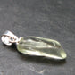 Green Herderite Tumbled Stone Silver Pendant From Pakistan - 0.8" - 0.86 Grams
