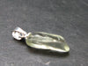 Green Herderite Tumbled Stone Silver Pendant From Pakistan - 0.8" - 0.86 Grams