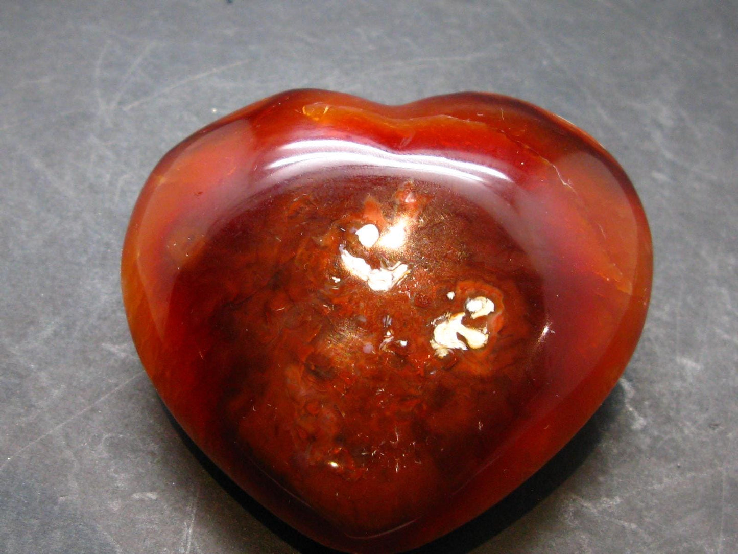 Carnelian Agate Heart From Madagascar - 2.0"