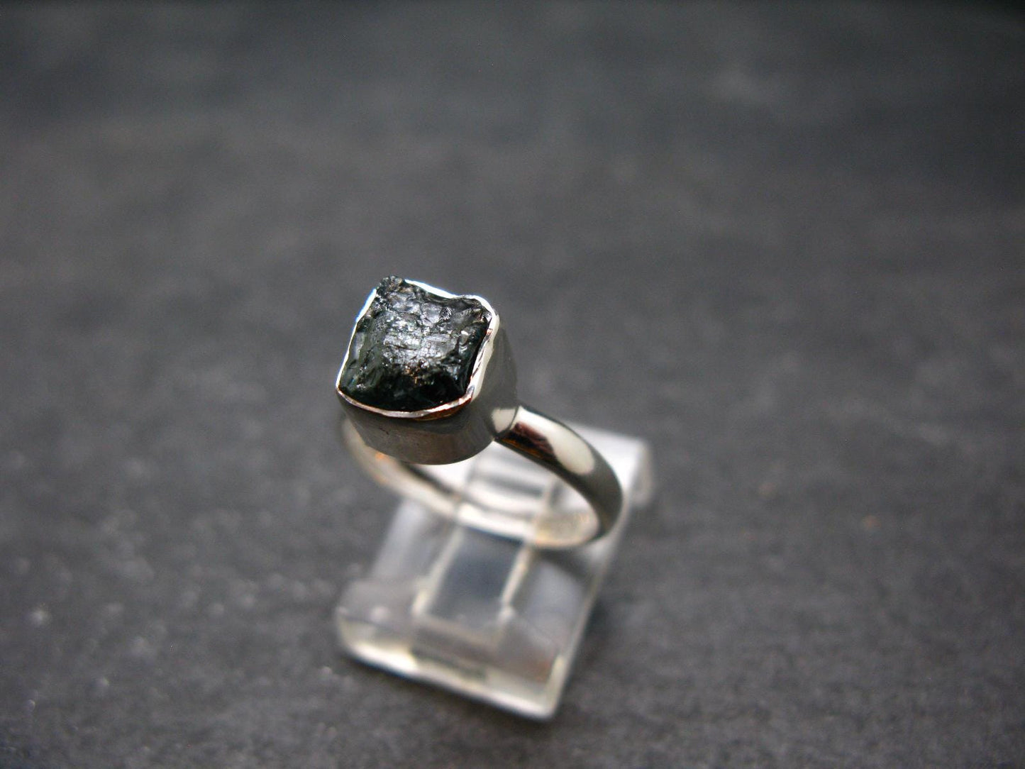 Blue Lazulite Silver Ring From Pakistan - Size 7 - 2.25 Grams