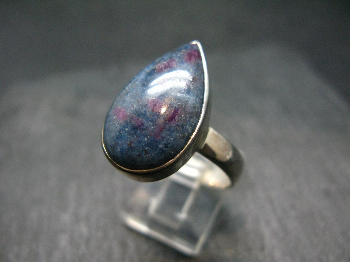Ruby & Kyanite Silver Ring From India - 6.46 Grams - Size 10
