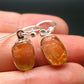 Fire Opal Silver Earrings From Mexico - 0.8" - 2.35 Grams