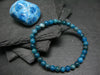 Neon Blue Apatite Genuine Bracelet ~ 7 Inches ~ 6mm Round Beads