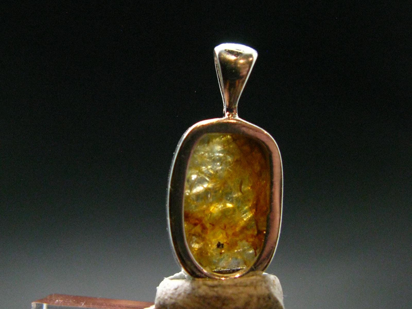 Rare Herderite Crystal Silver Pendant from Brazil - 0.7" - 1.36 Grams
