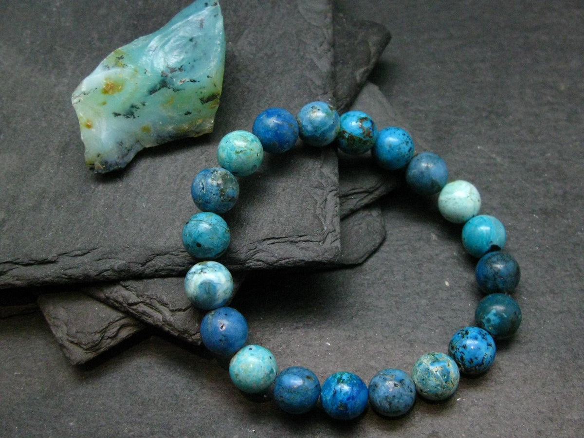 Blue Opal Genuine Bracelet ~ 7 Inches ~ 10mm Round Beads