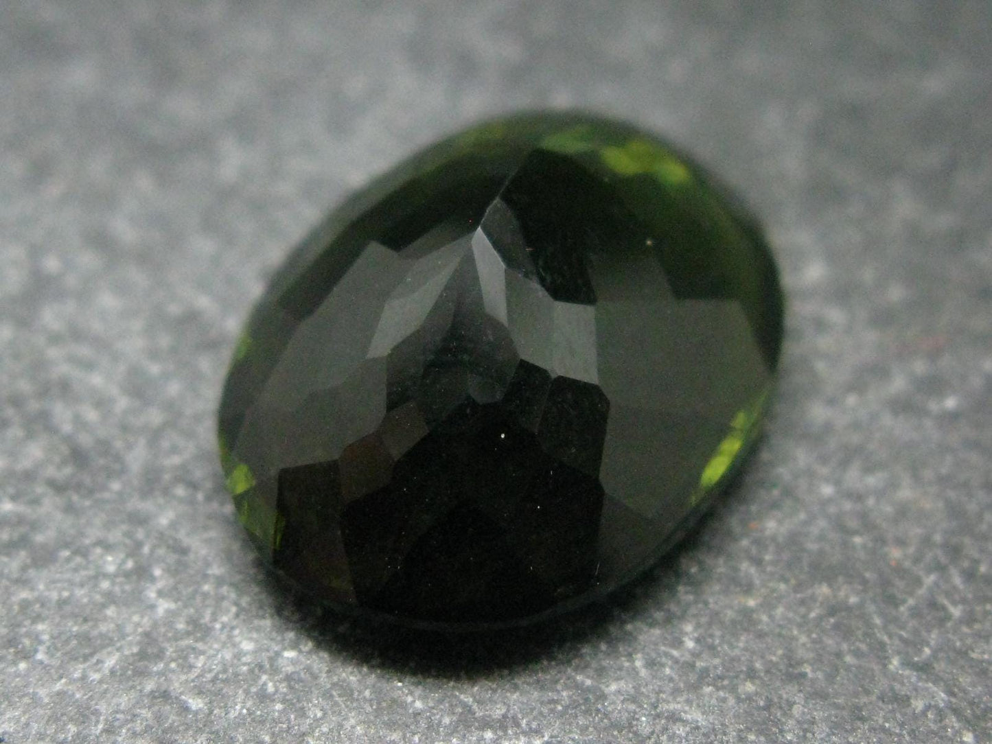 Moldavite Tektite Gem Cut Facetted Stone from Czech Republic - 19.50 Carats - 23x17mm