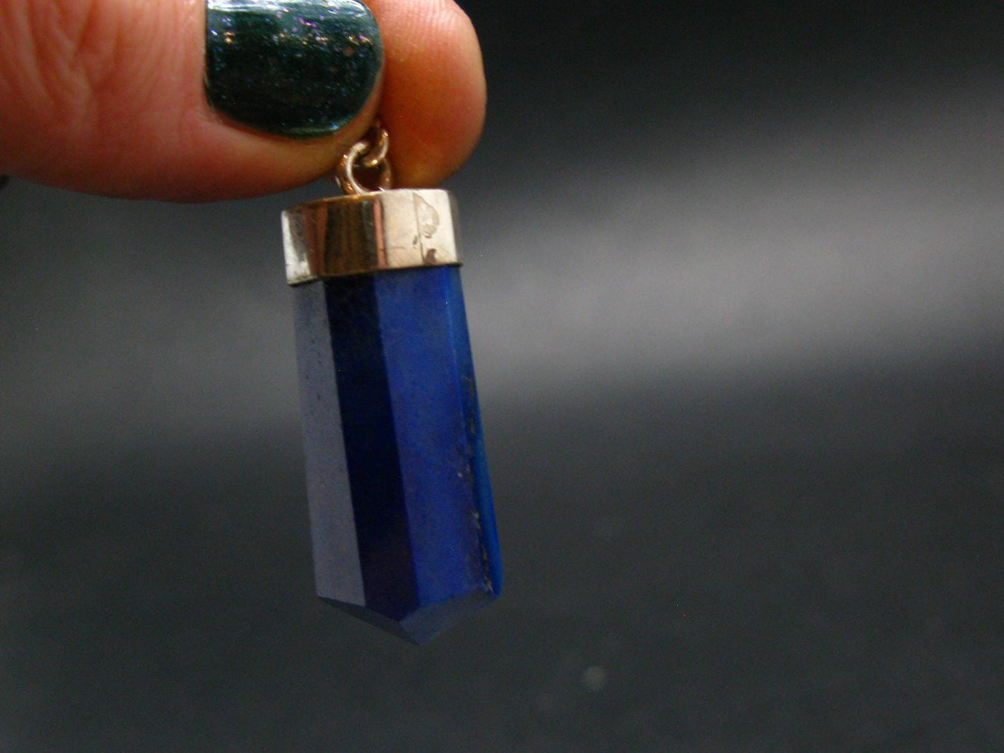 Lapis Lazuli Silver Pendant From Afghanistan - 1.8" - 10.44 Grams