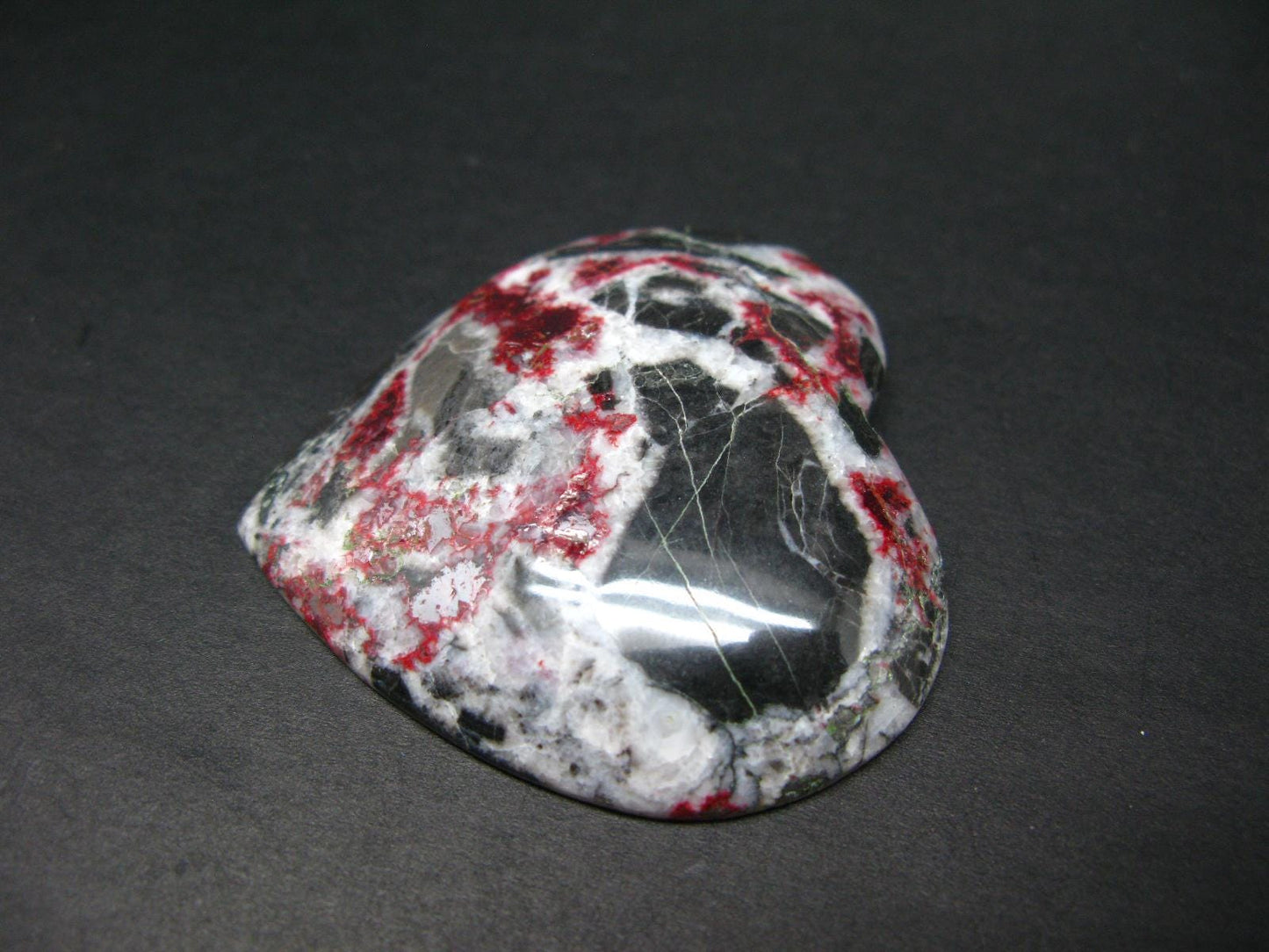Cinnabar in Dolomite Cabochon from China - 38.19 Grams - 52x50mm