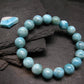 Larimar Genuine Bracelet ~ 7.5 Inches ~ 12mm Round Beads
