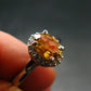 Stone of Success!! Natural Golden Yellow Citrine Faceted Sterling Silver Ring - Size 8.5 - 3.17 Grams