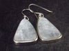 Pear Shaped Cabochon Natural Moonstone 925 Sterling Silver Drop Earrings - 1.4" - 5.5 Grams